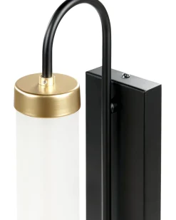 Candeeiro De Parede Led Em Metal Preto E Dourado 43 Cm Jacobs