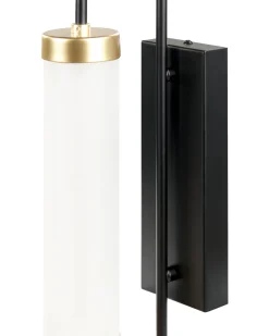 Candeeiro De Parede Led Em Metal Preto E Dourado 43 Cm Jacobs