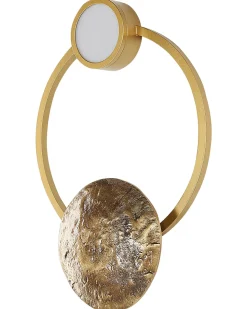 Candeeiro De Parede Led Em Metal Dourado Ponuga