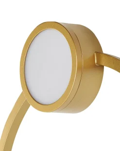 Candeeiro De Parede Led Em Metal Dourado Ponuga