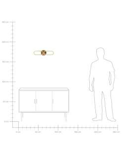 Candeeiro De Parede Led Em Metal Dourado Krang