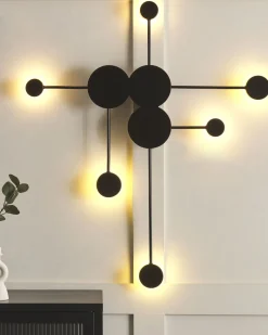 Candeeiro De Parede Led Para 6 Lampadas Preto Mariato