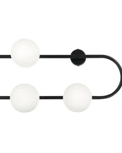 Candeeiro De Parede Para 4 Lampadas Preto 70 Cm Yango
