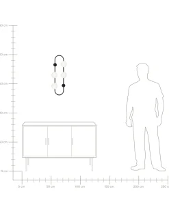 Candeeiro De Parede Para 4 Lampadas Preto 70 Cm Yango