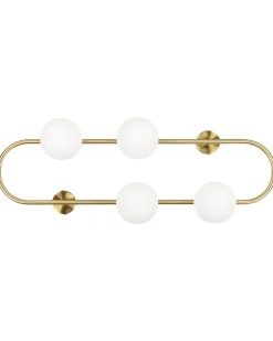 Candeeiro De Parede Para 4 Lampadas Dourado 70 Cm Yango