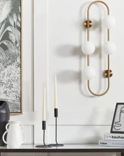 Candeeiro De Parede Para 4 Lampadas Dourado 70 Cm Yango