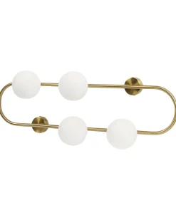 Candeeiro De Parede Para 4 Lampadas Dourado 70 Cm Yango