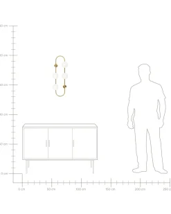 Candeeiro De Parede Para 4 Lampadas Dourado 70 Cm Yango