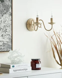 Candeeiro De Parede Para 2 Lampadas Branco Brithon