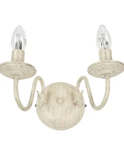 Candeeiro De Parede Para 2 Lampadas Branco Brithon