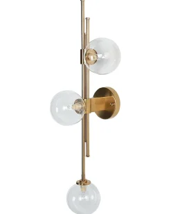 Candeeiro De Parede Para 3 Lampadas Em Metal Dourado Tulija