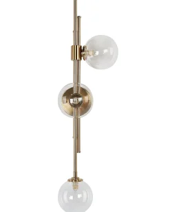 Candeeiro De Parede Para 3 Lampadas Em Metal Dourado Tulija