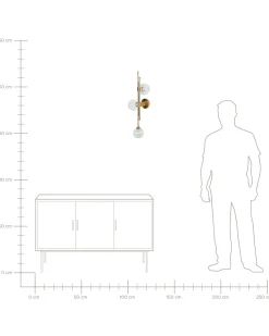 Candeeiro De Parede Para 3 Lampadas Em Metal Dourado Tulija