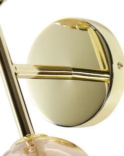 Candeeiro De Parede Para 2 Lampadas Dourado Ramis