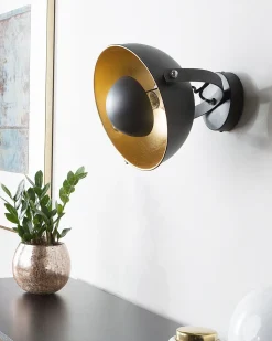 Candeeiro De Parede Preto E Dourado Thames Ll