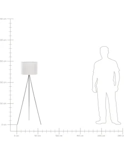 Candeeiro De Pe 148 Cm Branco E Cromado Vistula