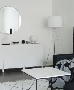 Candeeiro De Pe 148 Cm Branco E Cromado Vistula
