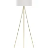 Candeeiro De Pe 148 Cm Branco E Dourado Vistula