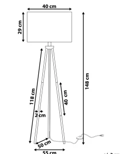 Candeeiro De Pe 148 Cm Branco E Dourado Vistula