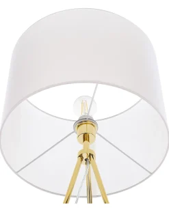 Candeeiro De Pe 148 Cm Branco E Dourado Vistula
