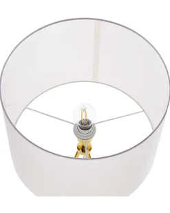 Candeeiro De Pe 148 Cm Branco E Dourado Vistula