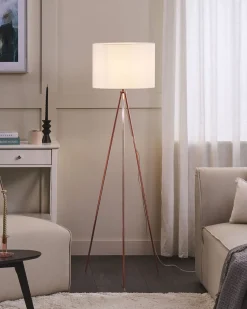 Candeeiro De Pe 148 Cm Branco E Cor De Cobre Vistula