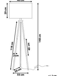 Candeeiro De Pe 148 Cm Branco E Cor De Cobre Vistula