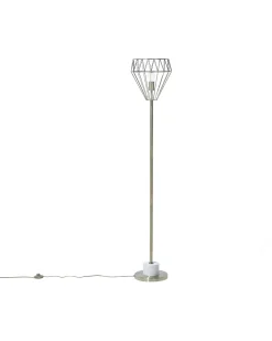 Candeeiro De Pe Branco E Cor De Cobre 160 Cm Mooni