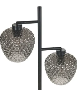Candeeiro De Pe Com 2 Abajures Em Metal Cinzento 161 Cm Sherry