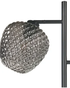 Candeeiro De Pe Com 2 Abajures Em Metal Cinzento 161 Cm Sherry