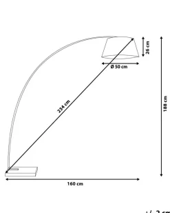 Candeeiro De Pe Com Abajur Cinzento 188 Cm Benue