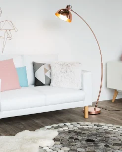 Candeeiro De Pe Curvo 155 Cm Cor De Cobre Dintel