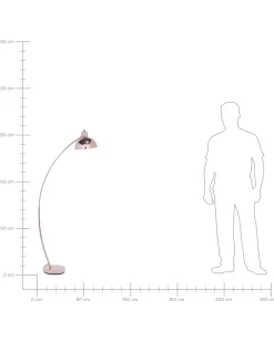 Candeeiro De Pe Curvo 155 Cm Cor De Cobre Dintel