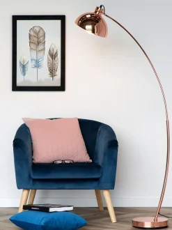 Candeeiro De Pe Curvo 155 Cm Cor De Cobre Dintel