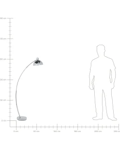Candeeiro De Pe Curvo 155 Cm Cromado Dintel