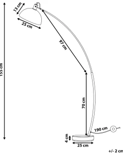 Candeeiro De Pe Curvo 155 Cm Cromado Dintel