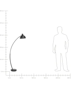 Candeeiro De Pe Curvo 155 Cm Preto Dintel