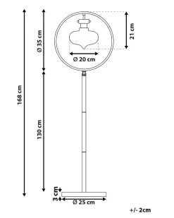 Candeeiro De Pe Dourado 165 Cm Severn