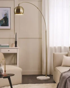 Candeeiro De Pe Dourado 210 Cm Paroo