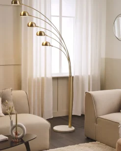 Candeeiro De Pe Em Metal Dourado Flinders