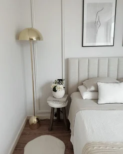 Candeeiro De Pe Em Metal Dourado 158 Cm Macasia