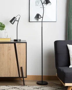 Candeeiro De Pe Em Metal Preto Flint