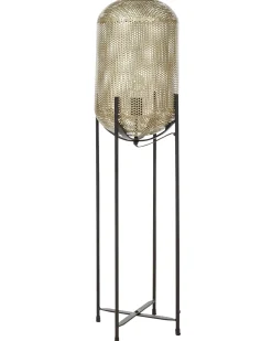 Candeeiro De Pe Em Metal Cor De Cobre E Preto 107 Cm Kamini