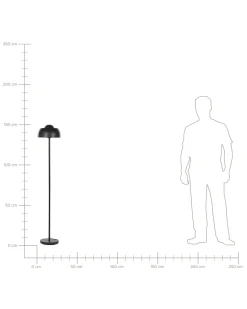 Candeeiro De Pe Em Metal Preto 148 Cm Senette