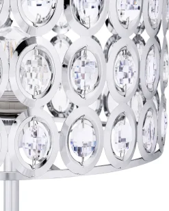 Candeeiro De Pe Em Metal Cromado E Cristal De Acrilico Tenna