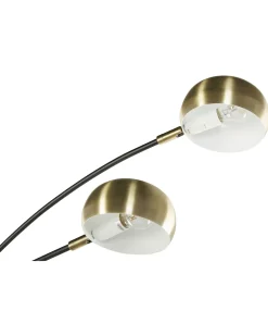 Candeeiro De Pe Em Metal Preto E Dourado Flinders