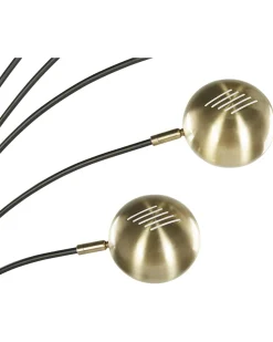 Candeeiro De Pe Em Metal Preto E Dourado Flinders