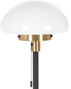 Candeeiro De Pe Em Metal Preto Branco E Dourado Minija