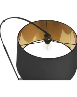 Candeeiro De Pe Em Metal Preto E Cor De Cobre Yabus