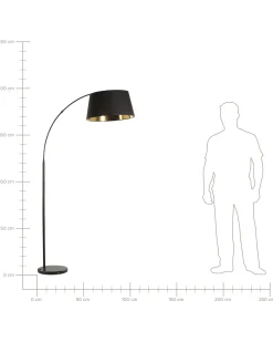 Candeeiro De Pe Em Metal Preto E Cor De Cobre Yabus